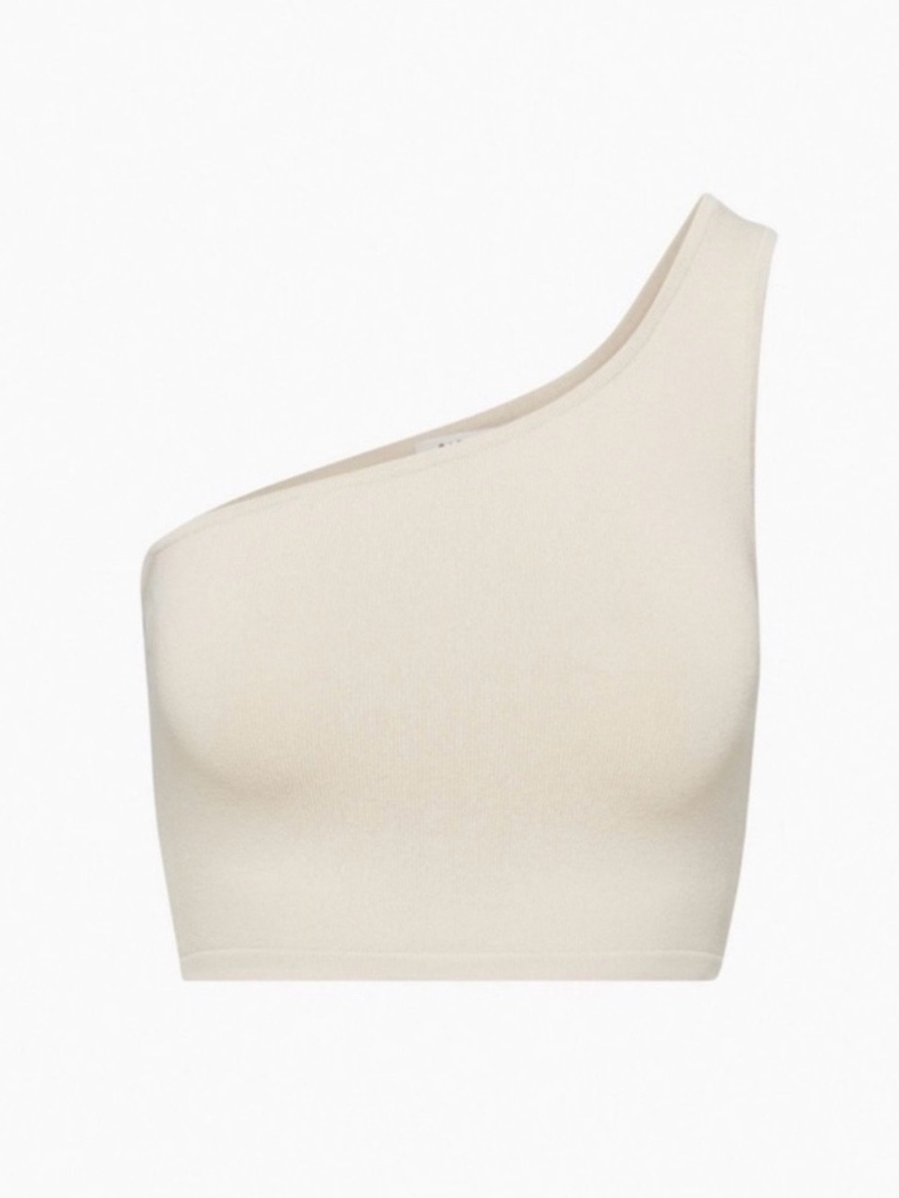 Aritzia One-Shoulder Ribbed Knit Tank - tan